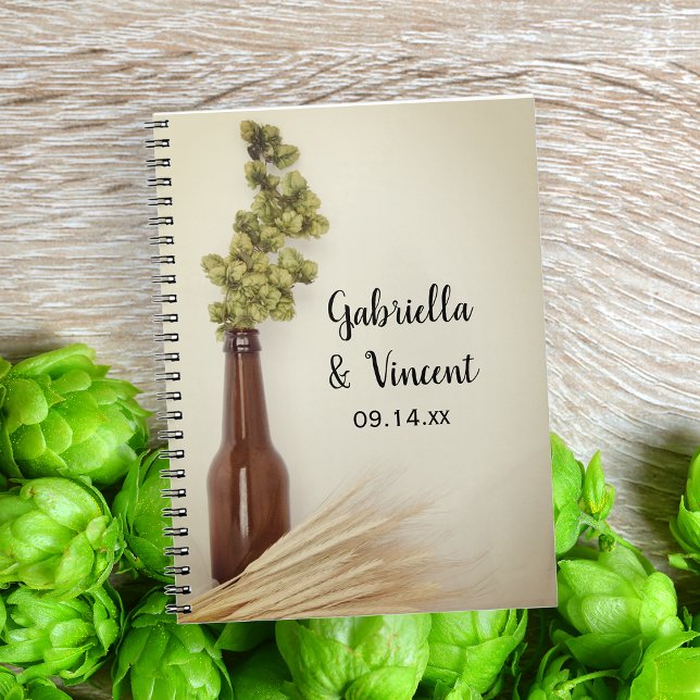 Dried Hops and Wheat Brewery Wedding Guest Book (Creator Uploaded)