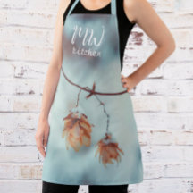 Dried Hops Garland in the Snowy Background