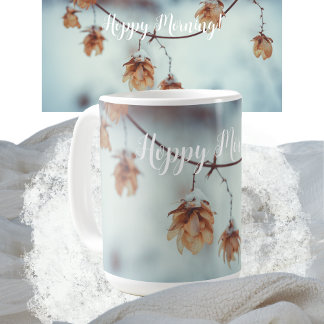 Dried Hops Garland in the Snowy Background Coffee Mug
