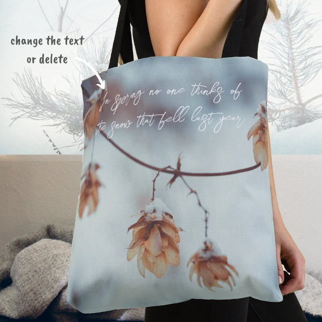 Dried Hops Garland in the Snowy Background Tote Bag (Creator Uploaded)
