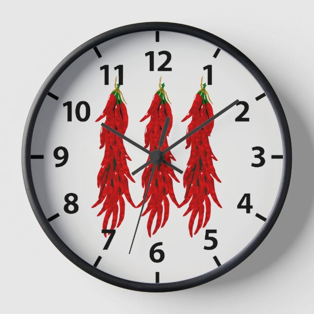 Dried Hot Chilli Peppers Clock (Front)