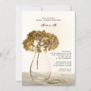 Dried Hydrangeas Bridal Shower Invitation