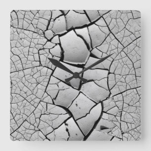 Dried Mud  - Art Photograph  Square Wall Clock