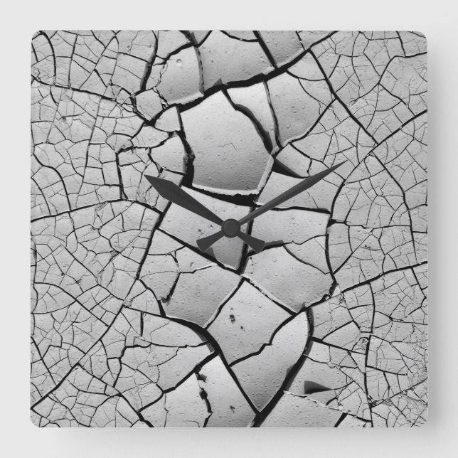 Dried Mud  - Art Photograph  Square Wall Clock (Front)