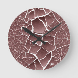 Dried Mud Cracks Round Clock
