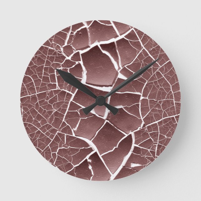 Dried Mud Cracks Round Clock (Front)