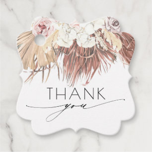 Dried Palm Foliage Tropical Wedding Thank You Favour Tags