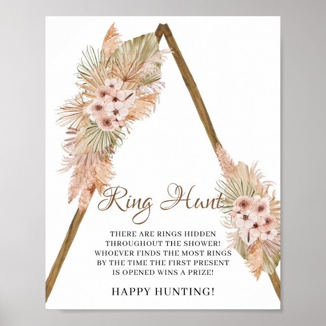 Dried Palm Leaves Pampas Grass Orchid Ring Hunt Poster (Front)