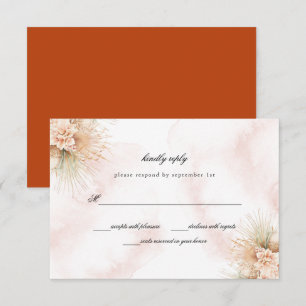 Dried Palms Blush and Rust Wedding RSVP Card