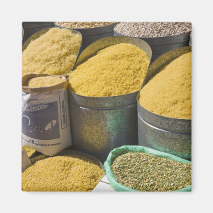 Dried pasta and beans for sale, Marrakech, 2 Magnet