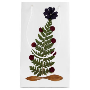 Dried Press Flower Christmas Tree - P Small Gift Bag