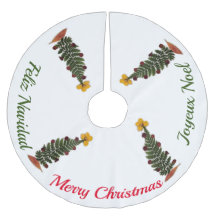 Dried press flower Christmas Tree Skirt