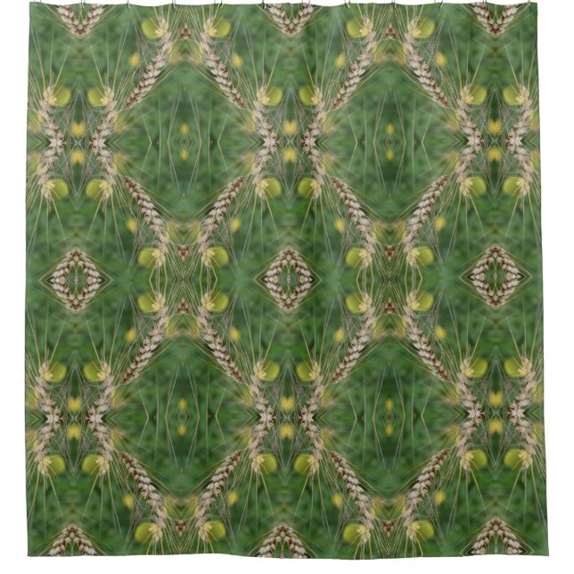 Dried Summer Grass Abstract Pattern Shower Curtain (Front)