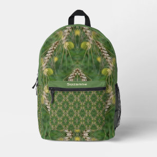 Dried Summer Grass Abstract Personalised Printed Backpack