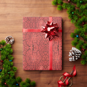 Dried Tree Log Cutaway Pinkish Red Wood Photo Wrapping Paper
