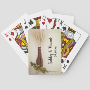 Dried Wheat and Hops Brewery Wedding Favour Playing Cards