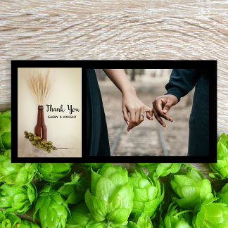 Dried Wheat and Hops Brewery Wedding Thank You Card