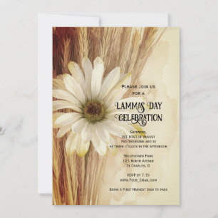 Dried Wheat Daisy Flower Lammas Day Celebration Invitation