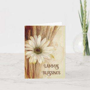Dried Wheat Grains and Daisy Flower Lammas Day Card