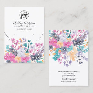 dried wild floral logo jewellery earring necklace business card