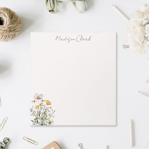 Dried Wildflower Bouquet Personalised Name Notepad
