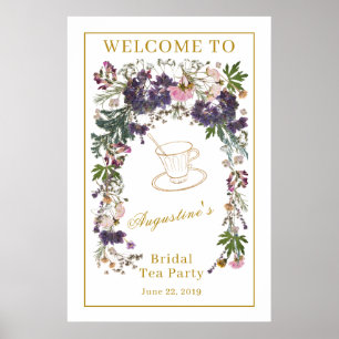 Dried Wildflower Bridal Tea Welcome Poster