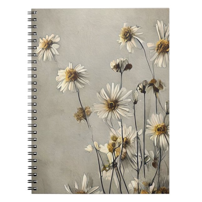 Dried Wildflower Daisies Notebook (Front)
