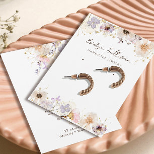 Dried wildflowers jewellery display card