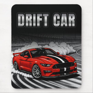 Drift Car Red Muscle Mouse Mat