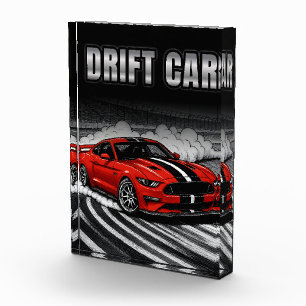 Drift Car Red Muscle Photo Block