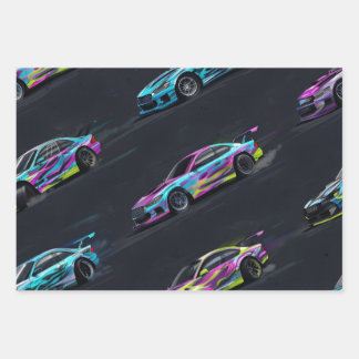 Drift-Car-Wrapping-Paper Wrapping Paper Sheet