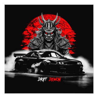 Drift Demon Samurai JDM Car Drifting Phonk Photo Print