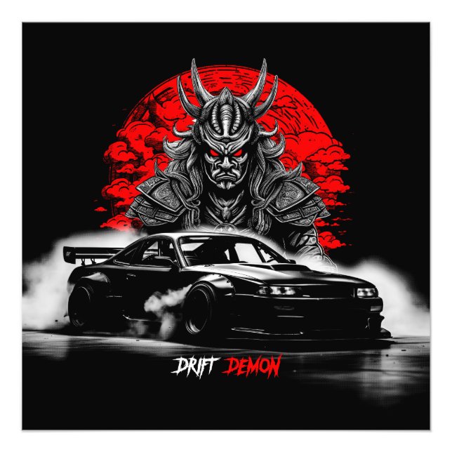 Drift Demon Samurai JDM Car Drifting Phonk Photo Print (Front)