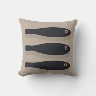 Drift In Silence-Weathered Taupe & Indigo Black Cushion