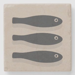 Drift In Silence-Weathered Taupe & Indigo Black Stone Coaster