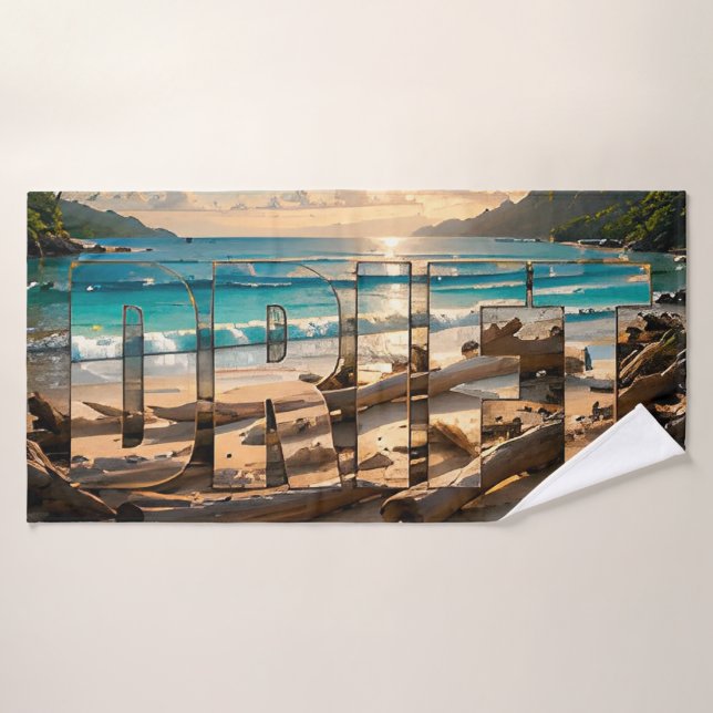 Drift Luxury Coastal Editorial Artwork Bath Towel (Bath Towel)
