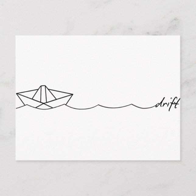 Drift Paper Boat Postcard (Front)