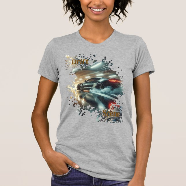 Drift Scene Tee | Colorburst Urban Motion Car Art (Front)
