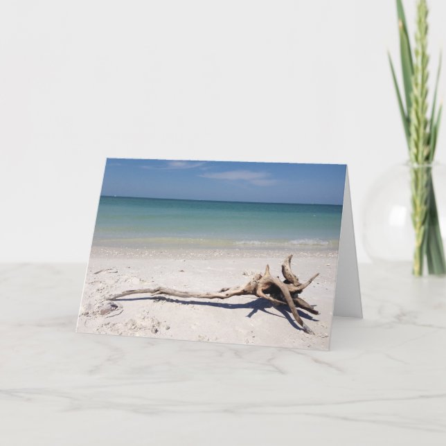Drift Wood on Beach Frameable Mother's Day card (Front)