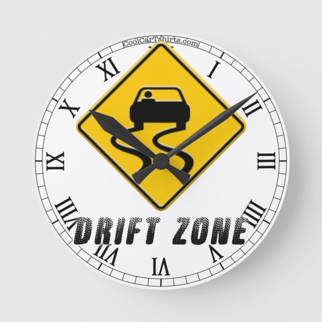 Drift Zone sign Round Clock (Front)