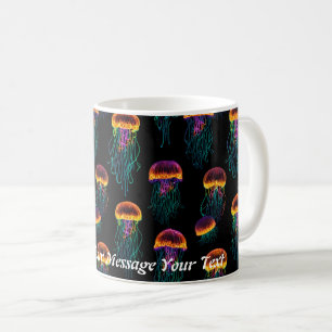 Drifters of Light: The Neon Jellyfish Realm Coffee Mug