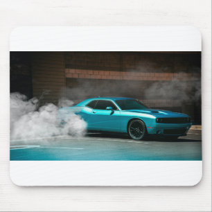 Drifting Blue Muscle Car Mouse Mat