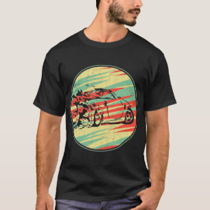 Drifting Car  Retro Vintage 70s Silhouette Gift T-Shirt