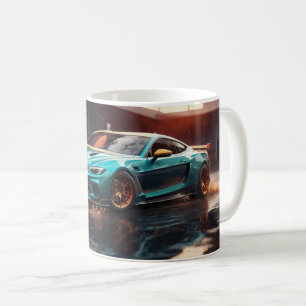 Drifting Classic Blue Sports Car Coffee Mug