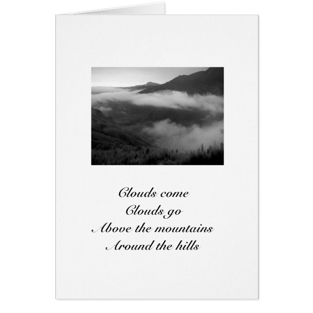 Drifting Clouds/Landscape in B&W Card (Front)