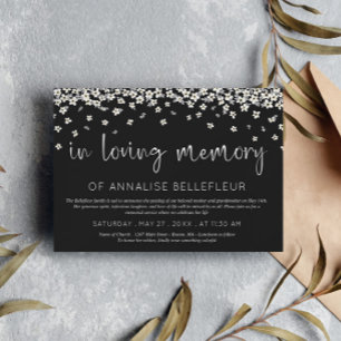 Drifting Flowers In Loving Memory Memorial Service Invitation