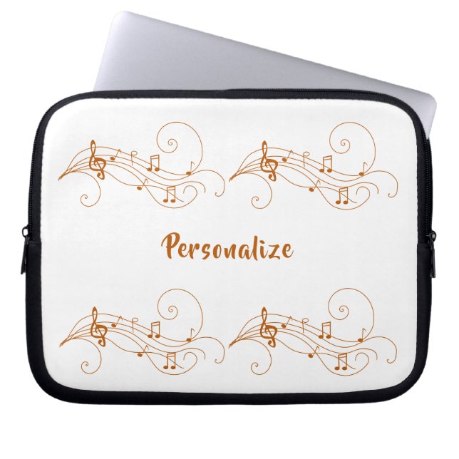 Drifting Music Notes Personalise Laptop Laptop Sleeve (Front)