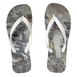 Driftwood Abstract Pattern Pacific Ocean Beach Flip Flops