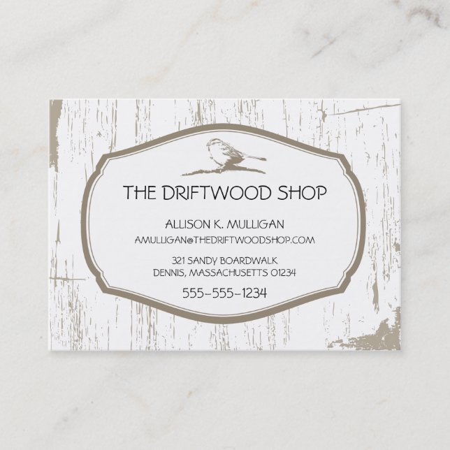 DRIFTWOOD AND SPARROW BIRD BUSINESS CARD (Front)