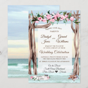 Driftwood Arbor Gulf Coast Wedding  Invitation